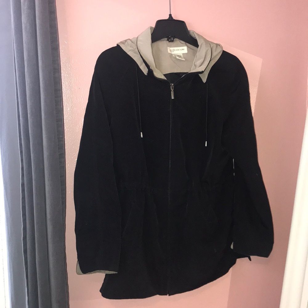 Black sports jacket with hood